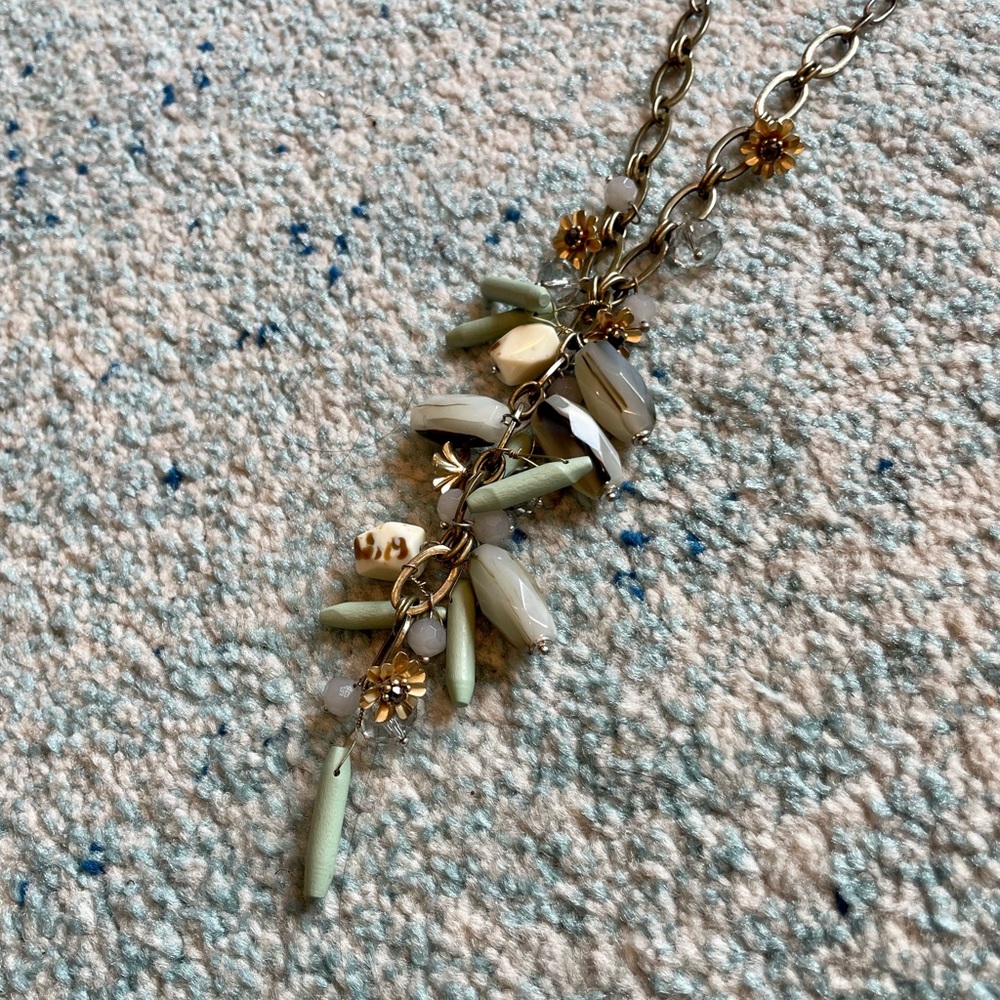 Anthropologie beaded long lariat necklace